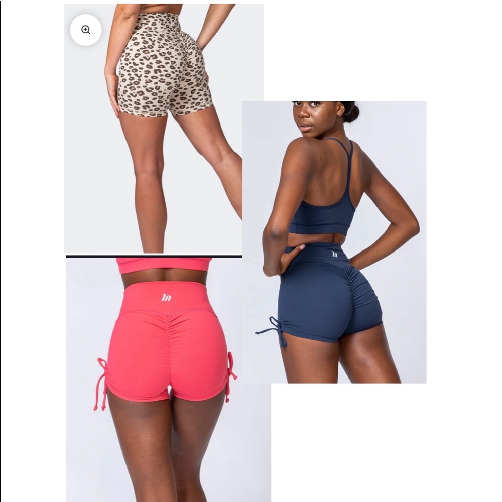 Set of 3 MUSCLE NATION scrunch booty shorts